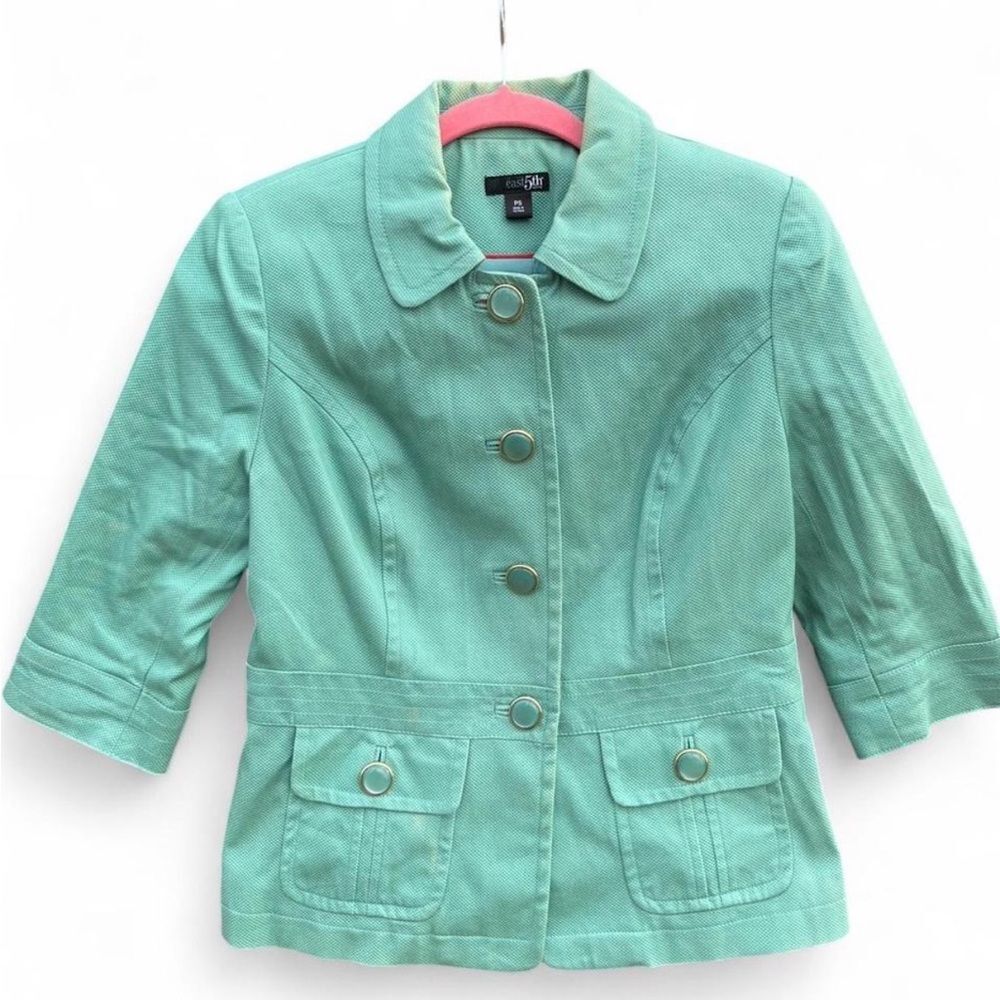 Vintage 90s East 5th Mint Green Teddy Jacket